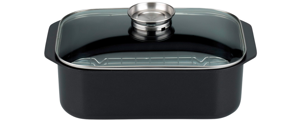 Elo Pure Trend induction - Rectangular roaster with glass lid